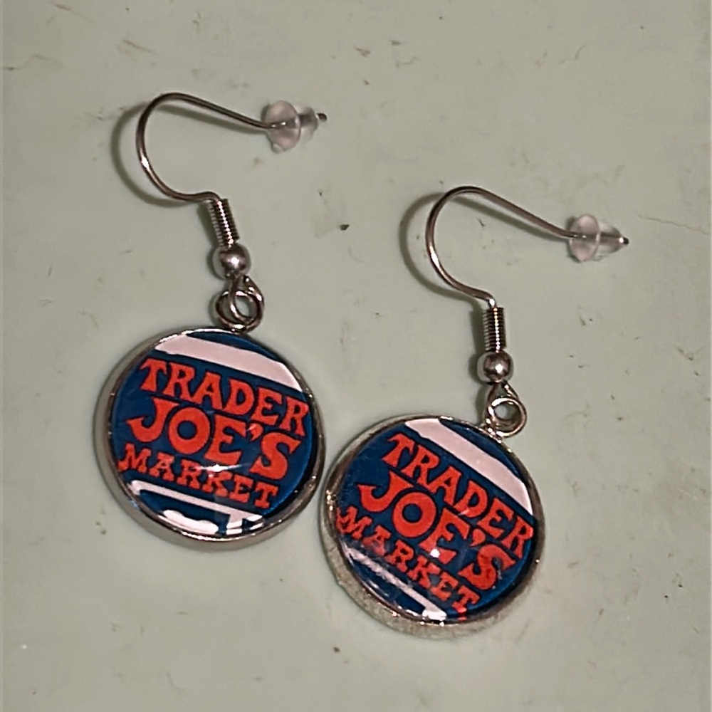 Trader Joe’s earrings 16mm red logo